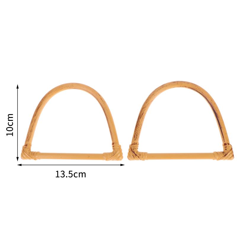 2Pcs Round D-Shaped Resin Purse Handles Non Slip DIY Replacement Bag Straps for Clutch Tote Handbag Repair