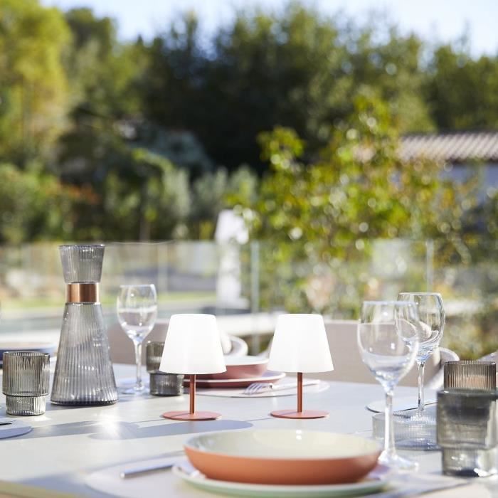 Set de 2 lampes de table sans fil - LUMISKY - TWINS - Terracota - H16 cm - LED