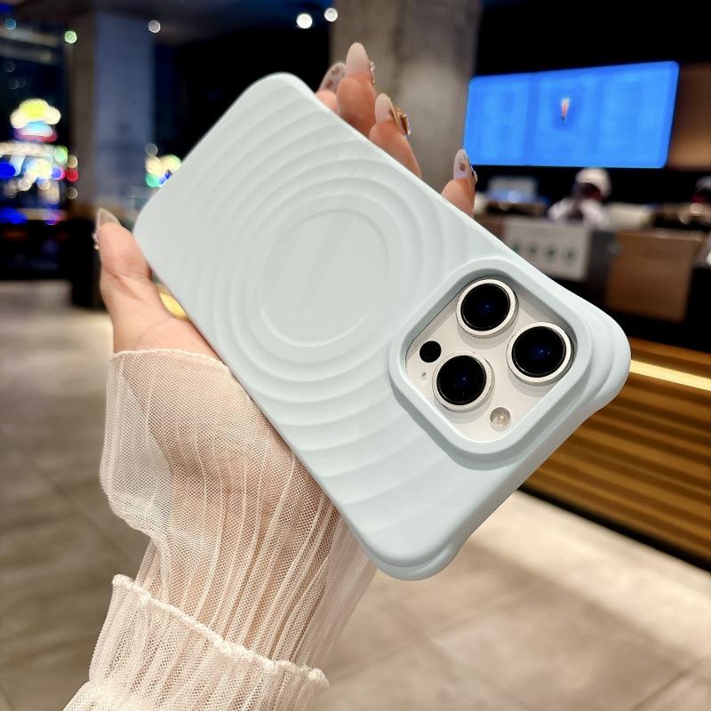 Apple 17 Pro Max Magnetic Phone Case, Liquid Silicone, Ripple Texture, Full Coverage, Anti-Drop, Fits Apple 16.