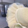 Wide Brim Children Straw Hat Lace Beach Bucket Cap New Beach Sun Hats  Beach