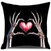 Niche Valentine's Day Skeleton Hand Love Pillow Case Line Cushion Pillow Household Sofa Pillow Case