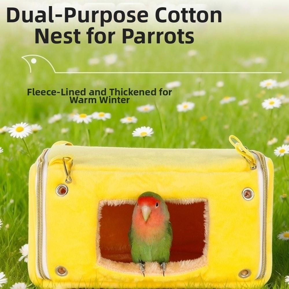Plush Warm Bird Hanging Nest Thicken Parrot Roosting House Parrot Hammock  for Parrot Hamster