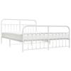 VidaXL Cadre de lit métal avec tête de lit-pied de lit blanc 183x213cm 352650