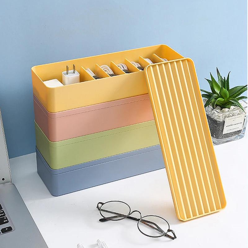 Multi Functional Cable Storage Box, Dust-proof Power Cord Storage Cable Manager, Desktop Charging Cable Storage Box