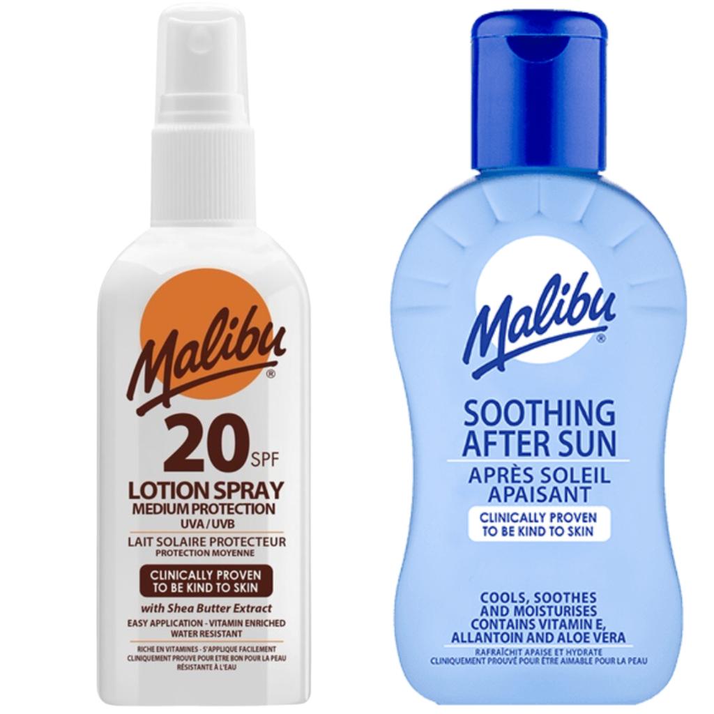 Malibu SPF20 waterproof spray 100ml + balm after sunbathing 100ml