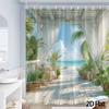 Wasserdichter Tropischer Strandblick Duschvorhang Meeresblick Badezimmer Dekor Boho Resort Stil Vorhang Duschvorhang Einsatz Groß Wasserdicht