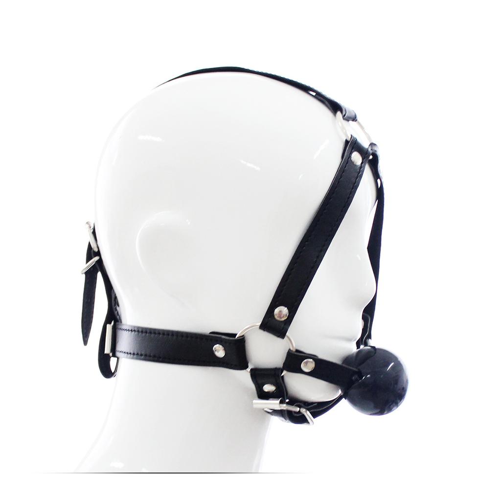 Soft Solid Silicone Ball Leather Gag Head Harness Bondage Open Mouth Mute Restraint Adult Fetish Products
