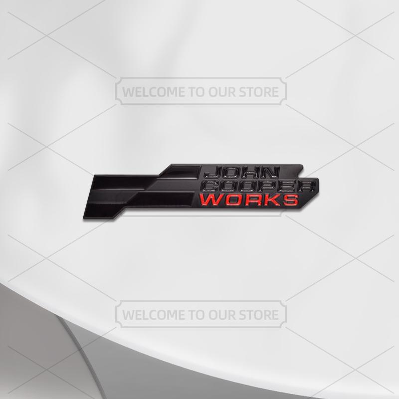 Emblema Metallico 3D John Cooper Works per Auto, Badge Griglia, Adesivi Auto, Adesivo Posteriore Auto per Mini Cooper S U25 J01 J05 F66 F65 F67