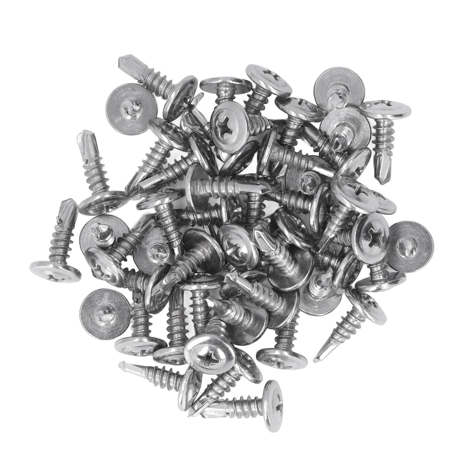 

200 шт. самосверлящих винтов с головкой под шайбу, винты из нержавеющей стали 304 для работы по дереву M4.8x16