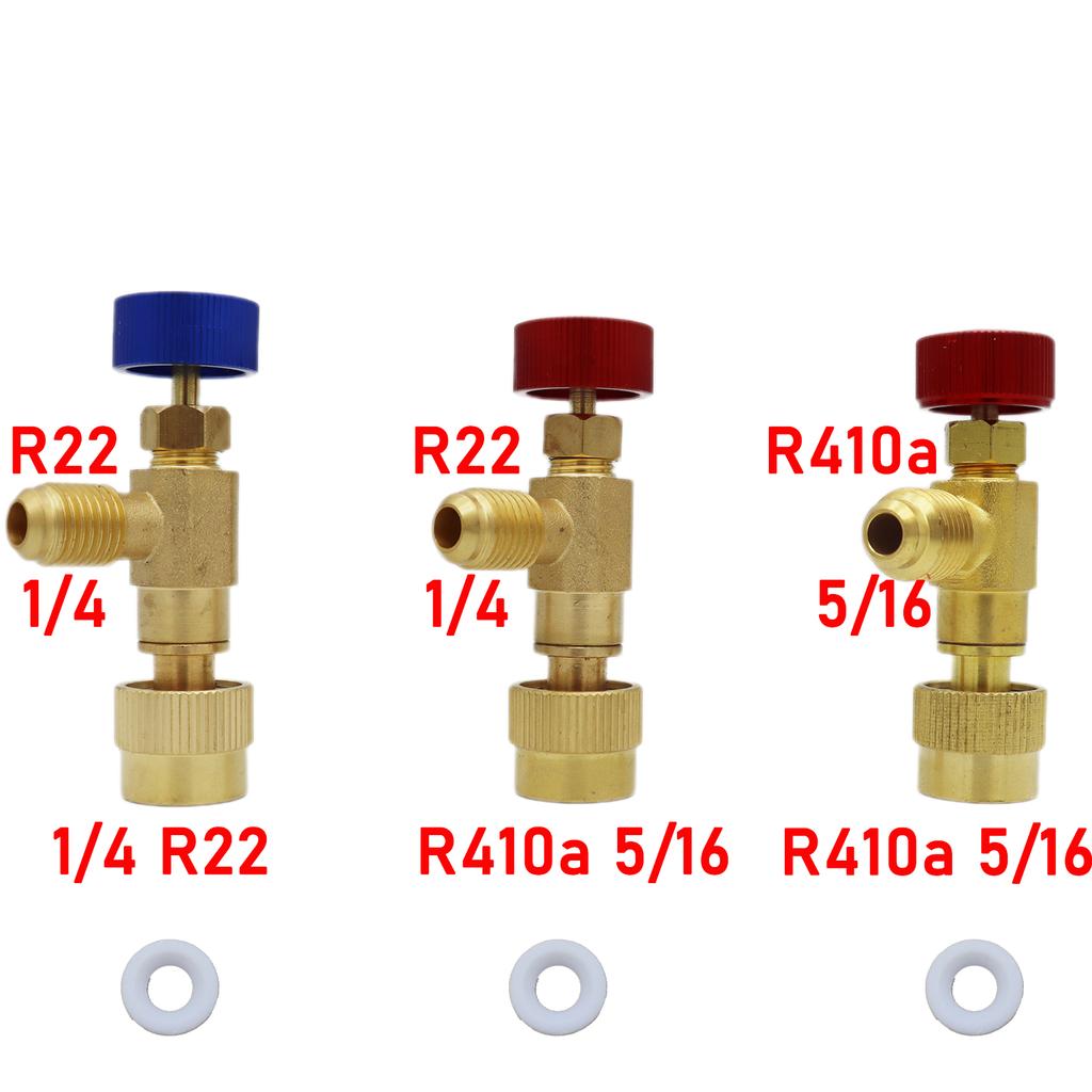 Flüssigkeitssicherheitsventil R410A R22 Klimaanlagen Kältemittel 1/4" Sicherheitsadapter für SAE 1/4" Stecker Buchse Sicherheitsadapter