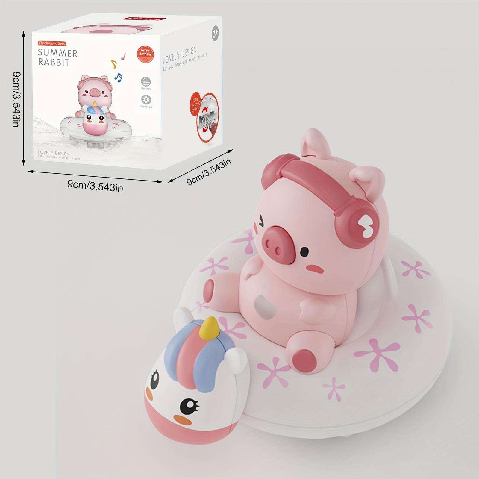 

Bath Swimming Piggy Bunny Toy For Baby Toddler Wind Up Chain Bathing Water Toy Swimming Bathtub Pool Rabbit Pig For Boys Girls