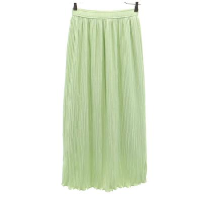 URBAN RESEARCH Long Length Pleated Skirt FREE Yellowish Green Women Used