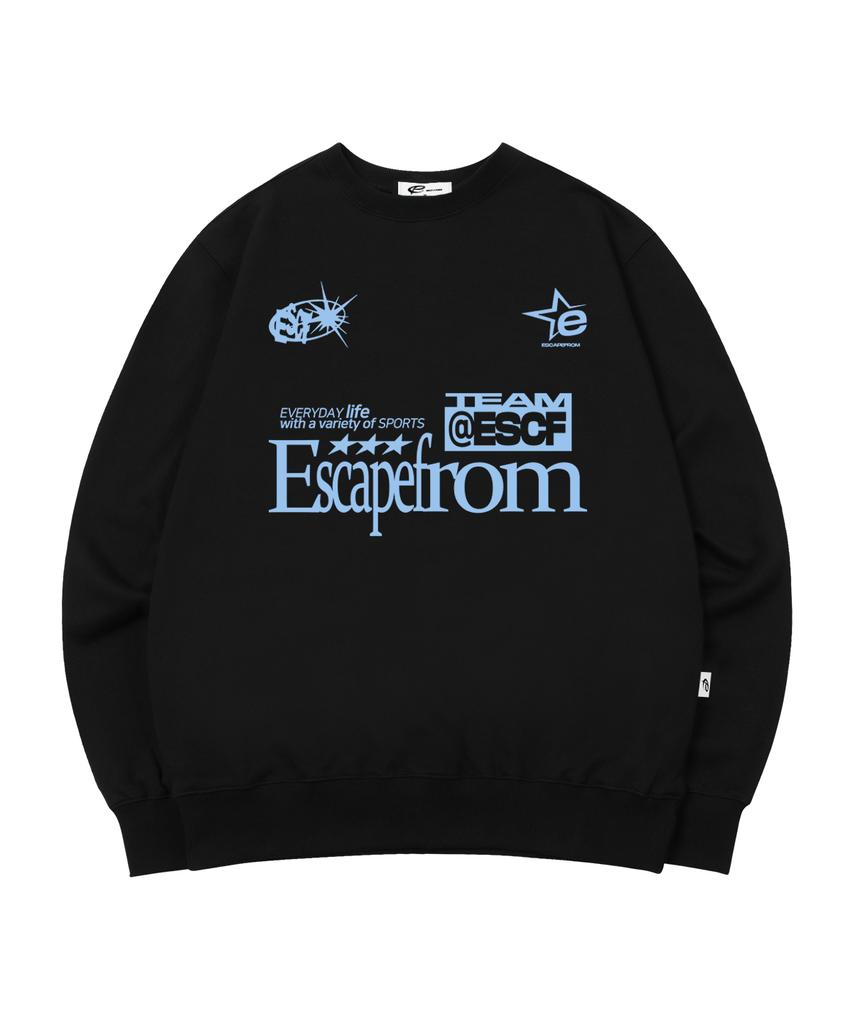 ESCAPEFROM Escf Sports Print Sweatshirt Black