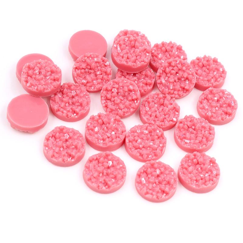 New Colorful 8/10/12mm 40pcs/Lot Natural Ore Flat Back Resin Cabochons For Bracelet Earrings DIY Jewelry Making Accessories 8mm
