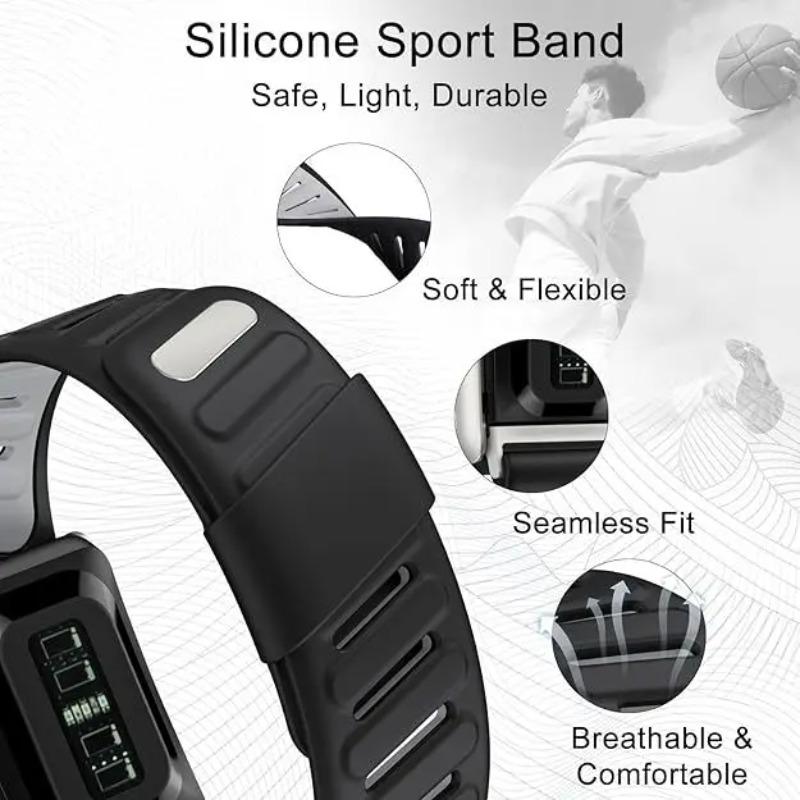 Waterproof Sports Silicone Strap for Whoop 5.0 Two-tone Replacement Wristband  with Snap Button Buckle