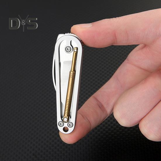 Stainless Steel Folding Cutter Heavy Duty Sharp Blade Pocket Size Cutter Packaging Mailing Box Opening Mini Portable Collapsible Cutting Tools