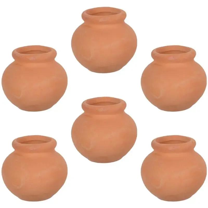 2025 Hot 6Pcs/set Clay Mini Succulent Pots Compact Flowerpots Plants Succulents Decor Gardening Bride Breathable Small