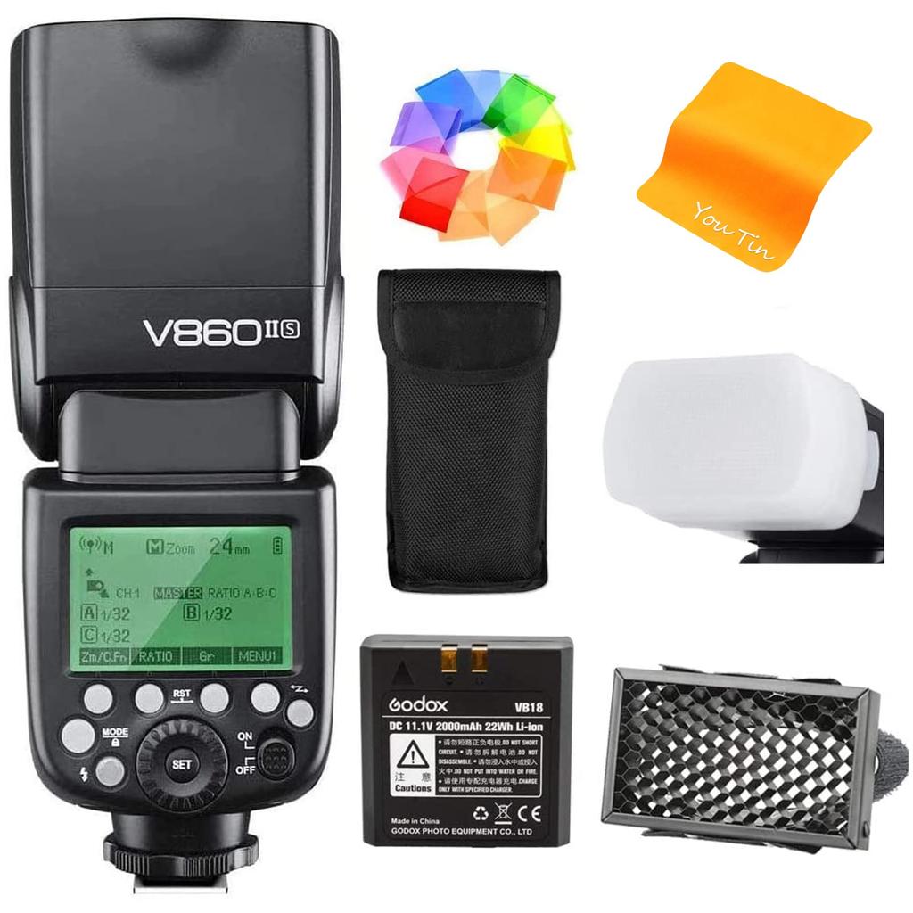 GODOX V860IIS Camera Flash with Lithium Battery for Sony DSLR Cameras GN60 2.4G TTL Auto Flash 1/8000s High Speed Sync [Used]