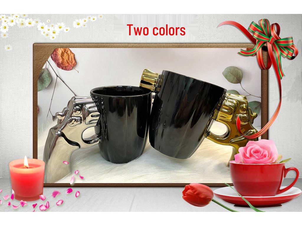 Military Style Stripe Ceramic Mug - Creative Defense Design, Faux Enamel Finish