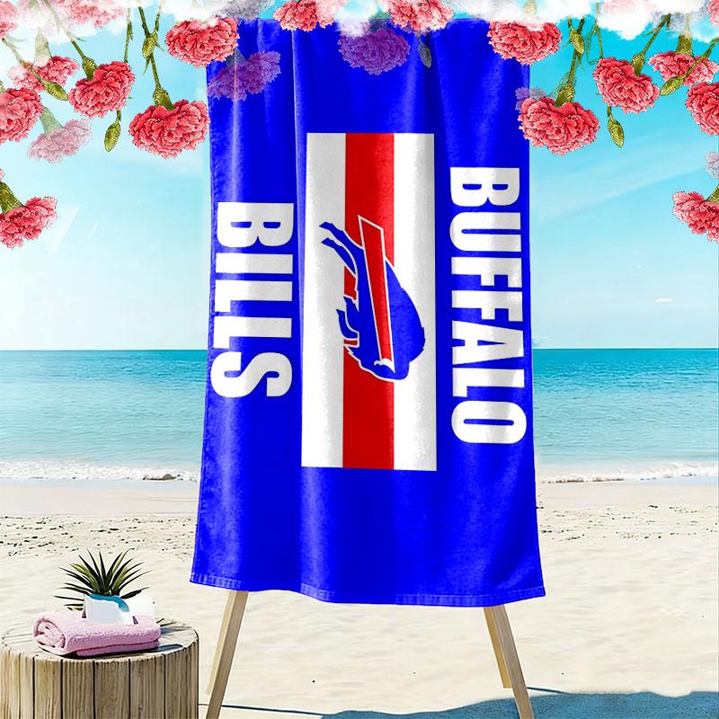 BUF Bills Print Beach Towel, Large Soft Quick Dry Towel for Beach Camping Swimming