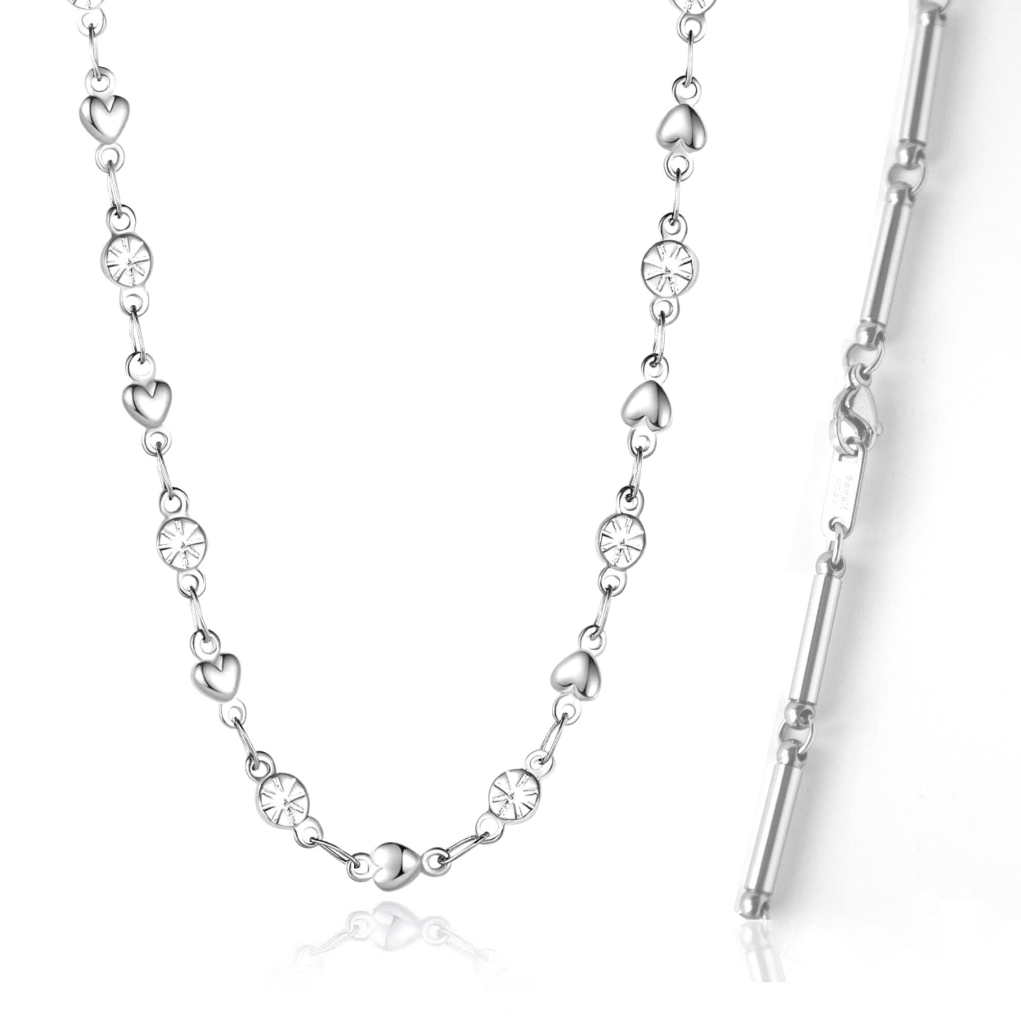 

Магнітне намисто для японського останнього хірургічного металу з нержавіючої сталі, гіпоалергенного серця, магніту [MAYA&CANA] Жінки, міцний, дизайн, дизайн, ланцюжок, сірий колір