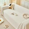 Ins Minimalist Soft Cotton Yarn T-Grid Sofa Throw One-Piece Sofa Mat Machine Washable All-Season Full Coverage Universal Sofa Cover Versatile