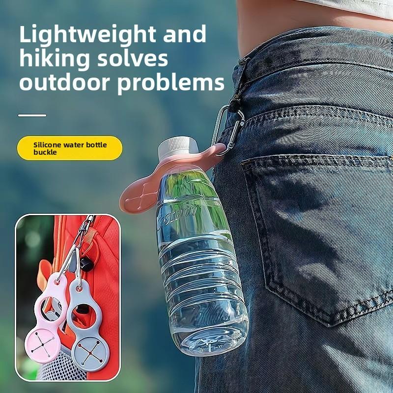 1 STÜCK Kürbisförmiger Silikon-Outdoor-Getränkeflaschenhaken Wasserflaschenschnalle Reisebequem Bergsteigerrucksack Hängeschnalle Artefakt