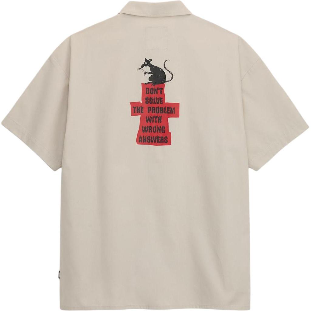 Vans Logo Button Drop Shoulder Short Sleeve Shirt Unisex shirts VN000VNCEN9