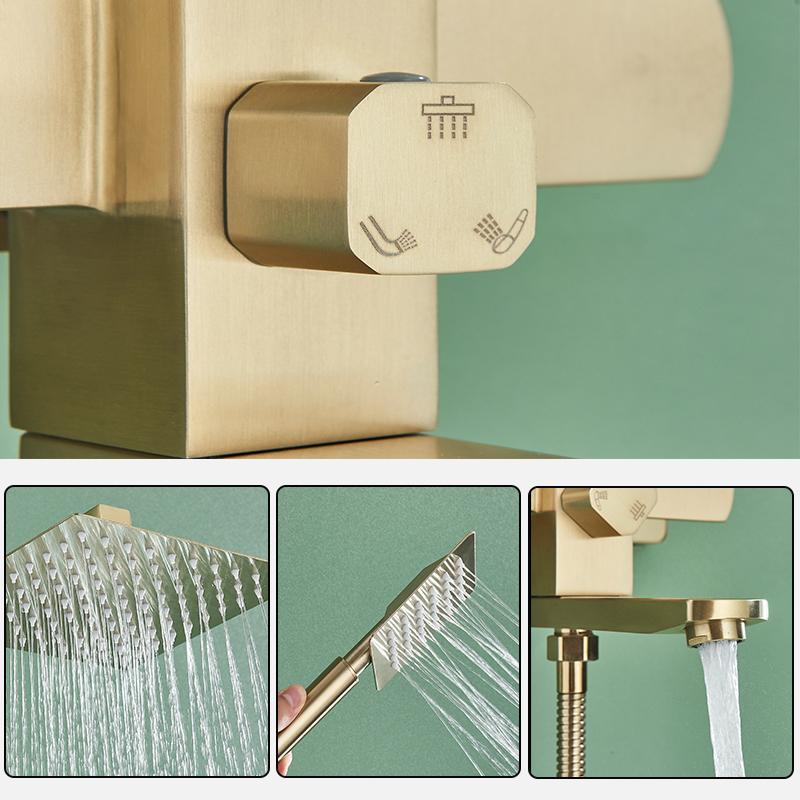 Bathroom 8" Rainfall Shower Faucet Bath Faucet Wall Mounted Swivel Bath Spout Shower Mixer Tap Shower Faucet Shower Set Mixer