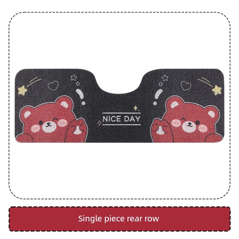 Car Floor Mats for the Driver's Seat and Rear Seat, Anti-Dirt Silk Loop New Style, Cute Carpet-Style Car Rear Seat Mats