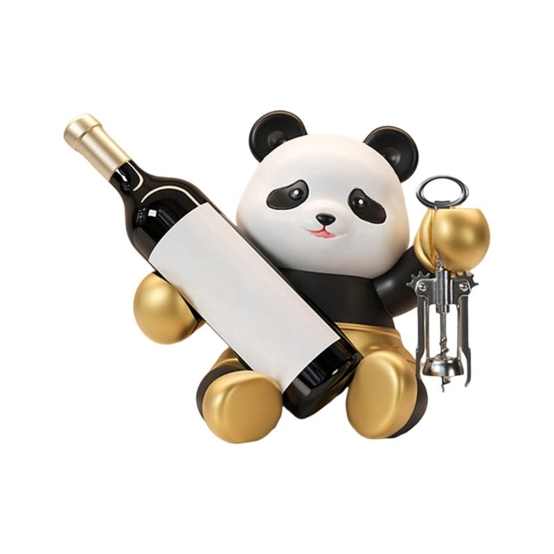 Resin Panda Wine Holders Panda Wine Rack For Stylishly Showcasing Wine Bottles In Kitchens Or Living Space Wine Display