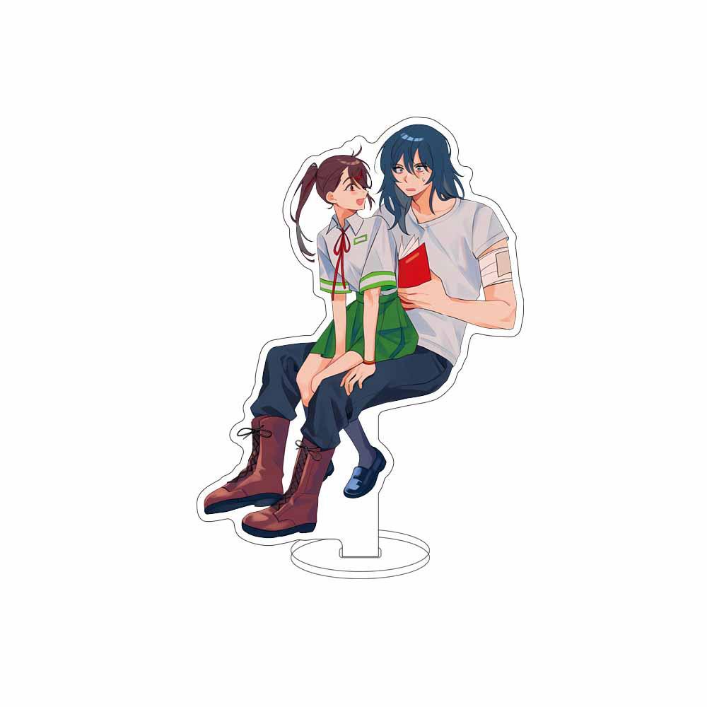 

Судзумэ закрывает двери Макото Синкай Аниме Акриловая подставка - Судзумэ и Сота Стул Украшение