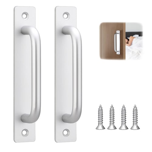 

Set of 2 Aluminum Alloy Handles: Hongzhanfa Metal Door Handles, Cabinet Pull Handles, Interior Bathroom Handles, Aluminum Alloy DIY Hardware for Windo