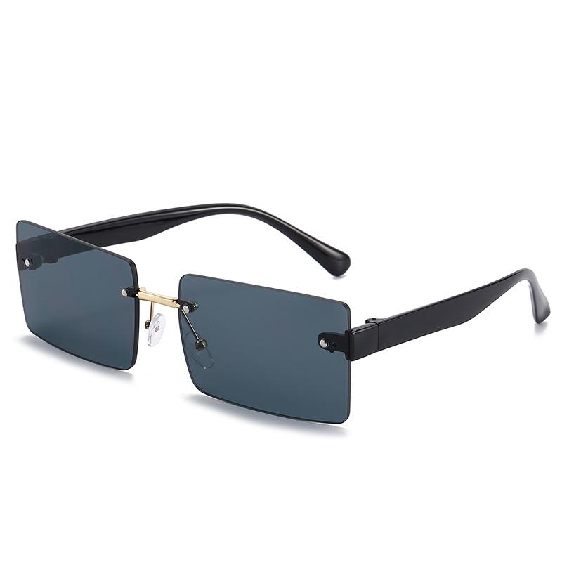 Frameless Trimmed Square Sunglasses Women'S Fashion Uv Protection Glasses Trendy Sunshade Sunglasses