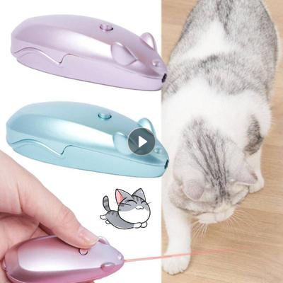 1 st LED Rött Ljus Katt Tickande Pinne Musformad LED Laser Träning Underhållning Leksaker Husdjur Katt Tillbehör Husdjur Underhållning Leksaker