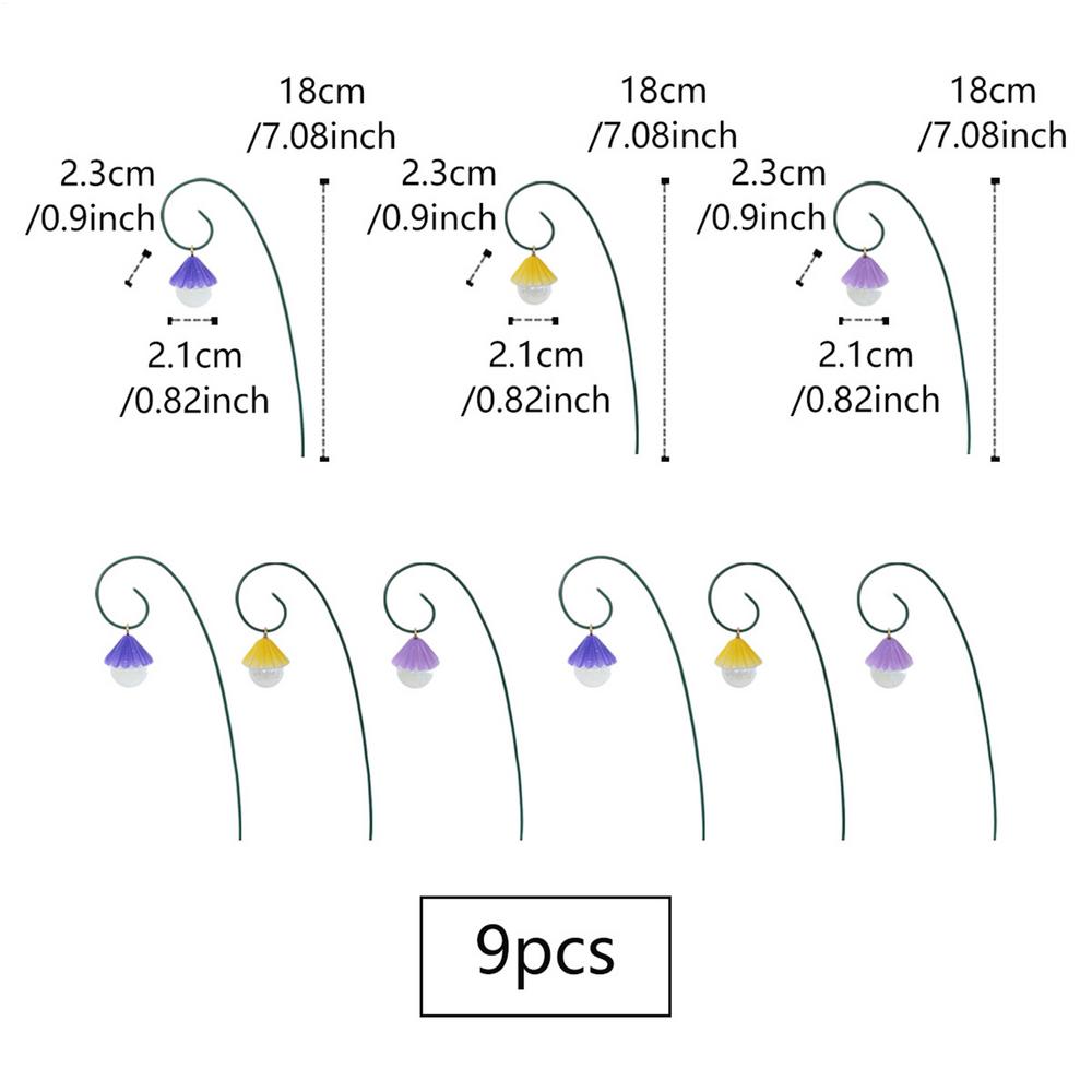 Decorative Garden Stakes 9 Pieces With Resin Umbrella Beams Metal Garden Decoration For Outdoor Patio Lawn Park Flower Bed