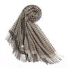 Cashmere Winter Check Muffler Black+Brown Long Scarf