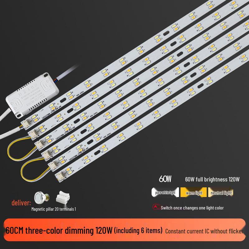 Three-Color LED Strip Light Panel for Living Room Ceiling