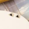 Women's Stud Earrings - Black Posts, Versatile Design