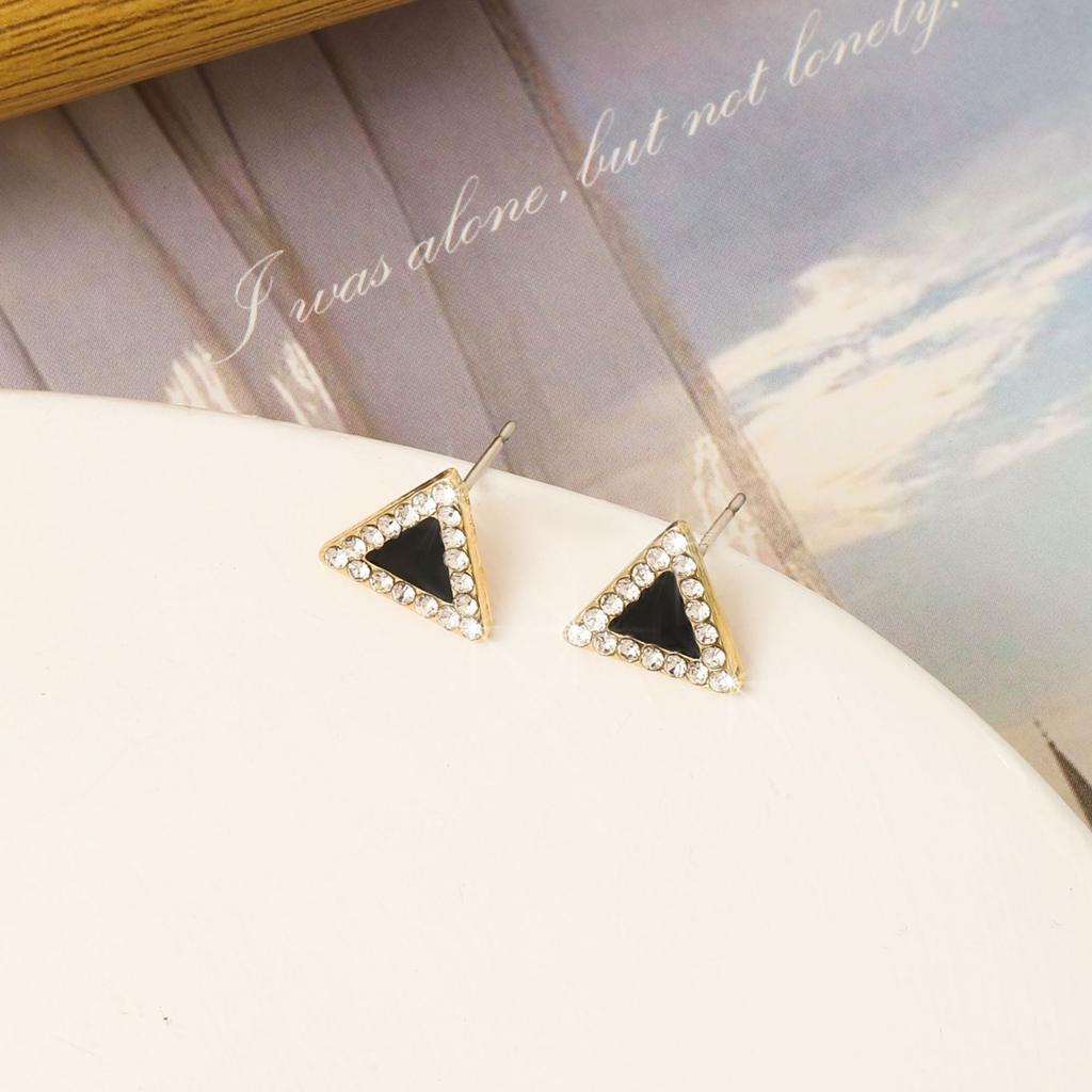 Women's Stud Earrings - Black Posts, Versatile Design