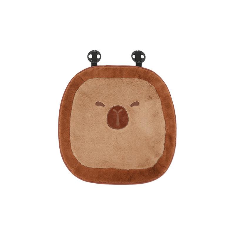Embroidery Plush Capybara Car Seat Cushion Set Decor For Winter Comfort Warmth