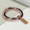 3Pcs/set Natural Green Stone Bracelet 4mm Moss Agates Black Onyx Cat Eye Beads Elastic Bracelets For Women Men Simple Jewelry
