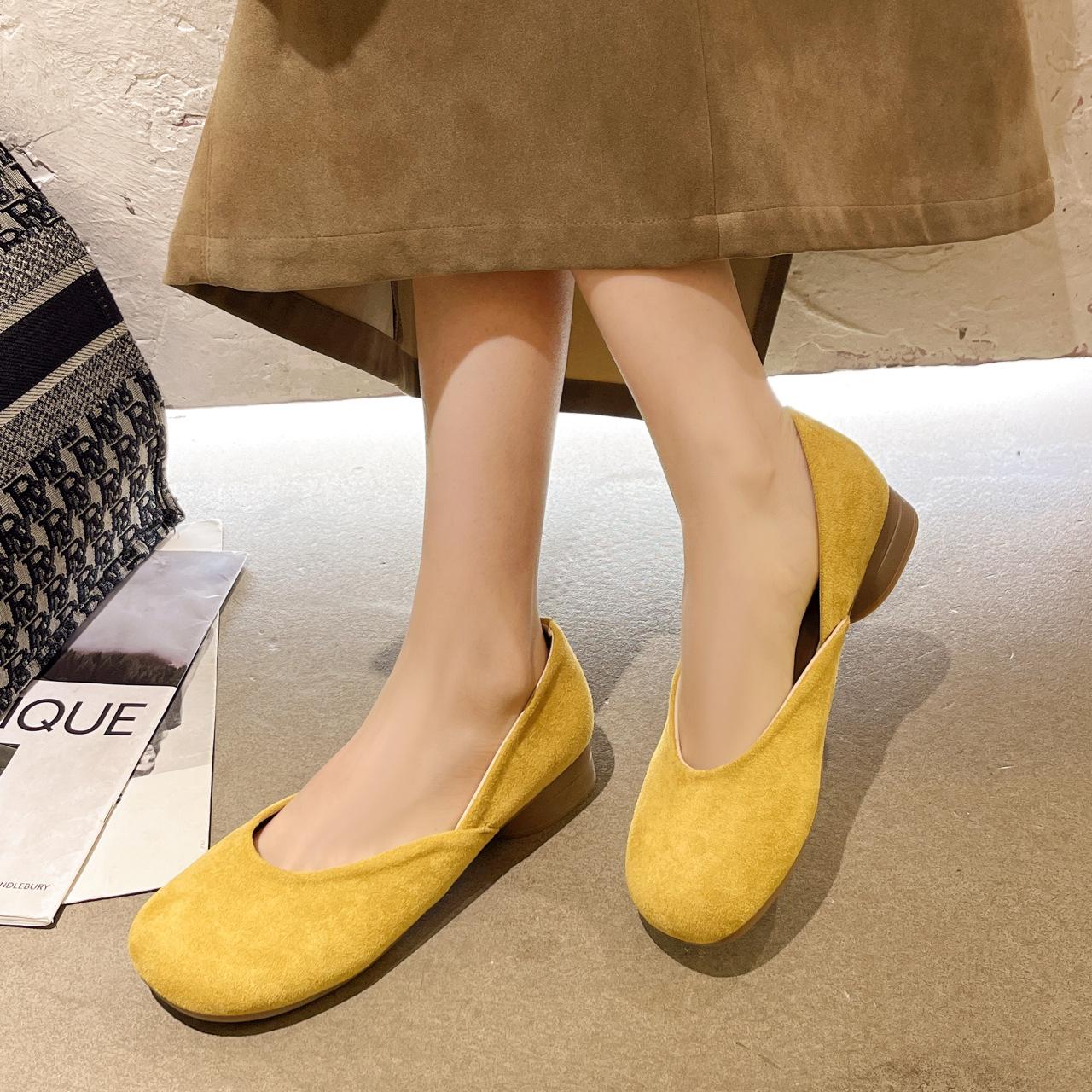 

Мягкие милые туфли конфетного цвета с круглой головкой и светлым ртом из замши для бабушки, детские туфли на плоской мягкой подошве, вечерние туфли Мэри Джейн с одной педалью 35