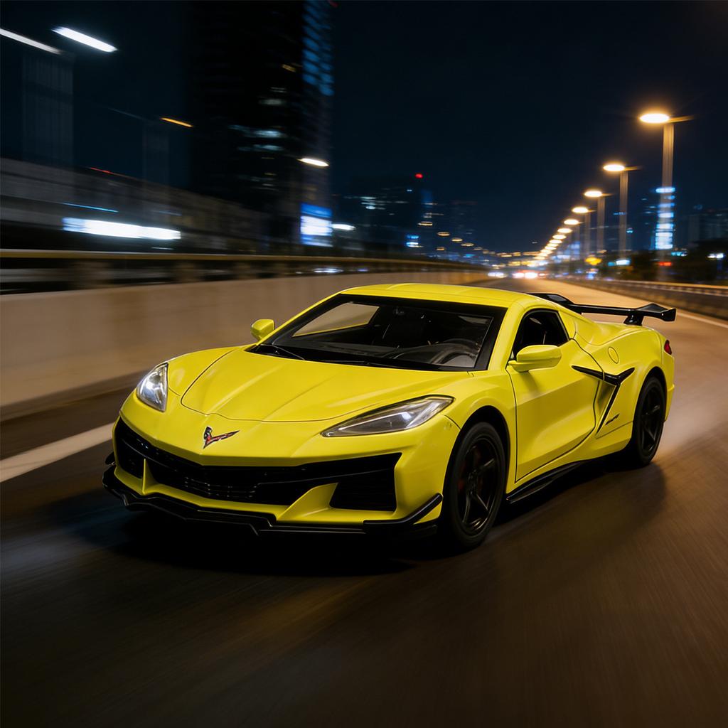 1/32 Chevrolet Corvette Z06 Supercar Alloy Model Car Toy Diecasts Casting Sound and Light Car Toys for Children Vehicle