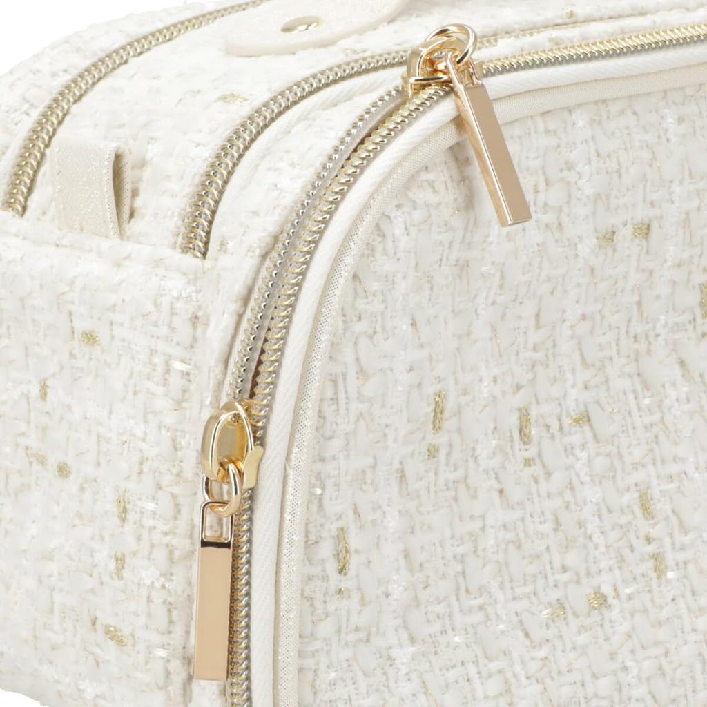 Nitori Double Zipper Cosmetic TW 2117100010841 Bag, White, NG09,