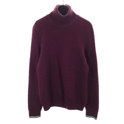 Long Sleeve Turtleneck Sweater XS Wine-red Knit Men's Used