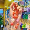Keychain Macaron Color Heart Flower Beads Design Key Chain Transparent Colorful Pendant Mobile Phone Chain Bag Hanger Anti-Lost Accessory