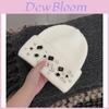 Girls Handcrafted Water Drill Wool Hat With Knit Design For Autumn Winter Kids Fashion