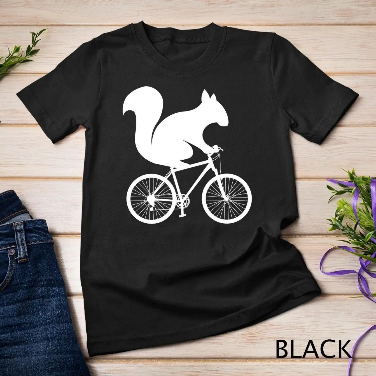 Squirrel Riding Bike MTB Cycling T shirt S