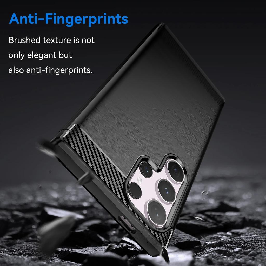 Paredzēts Samsung Galaxy S24 Plus S 24+ S24Ultra Case Armor Carbon Fiber TPU mīkstajam silikona aizmugurējam vāciņam Tālruņa korpusa vāciņš